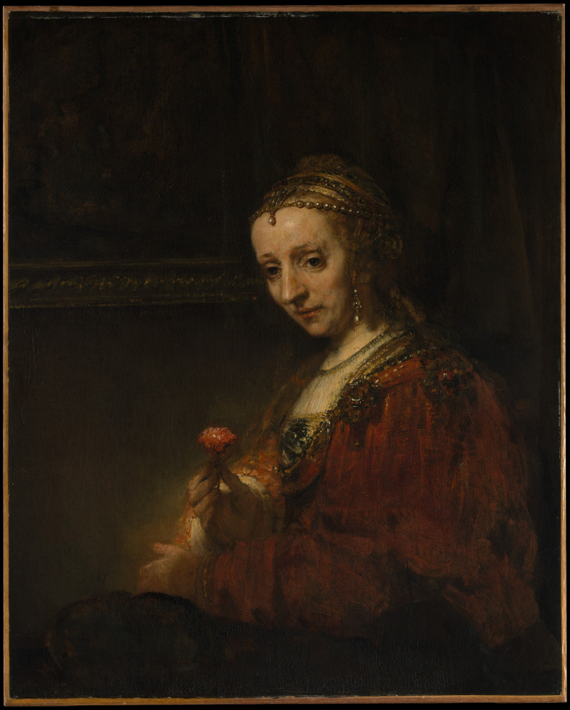 Рембрандт Харменс ван Рейн. Портрет женщины с гвоздикой