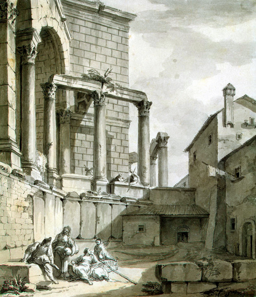 Шарль-Луи Клериссо. Вид на храм Юпитера во дворце Диоклетиана