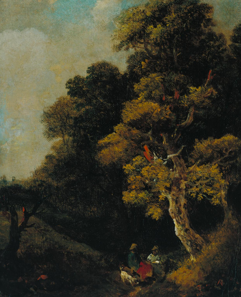 Томас Гейнсборо. Пейзаж с фигурами под деревом