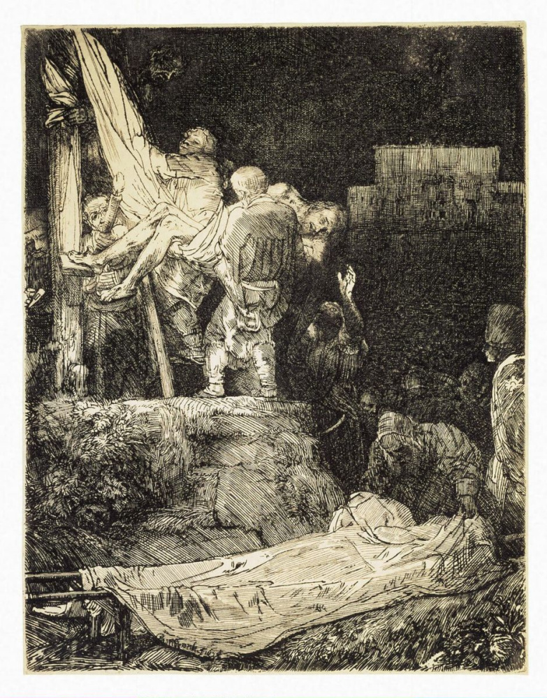 Рембрандт Харменс ван Рейн. Снятие с креста при свете факела