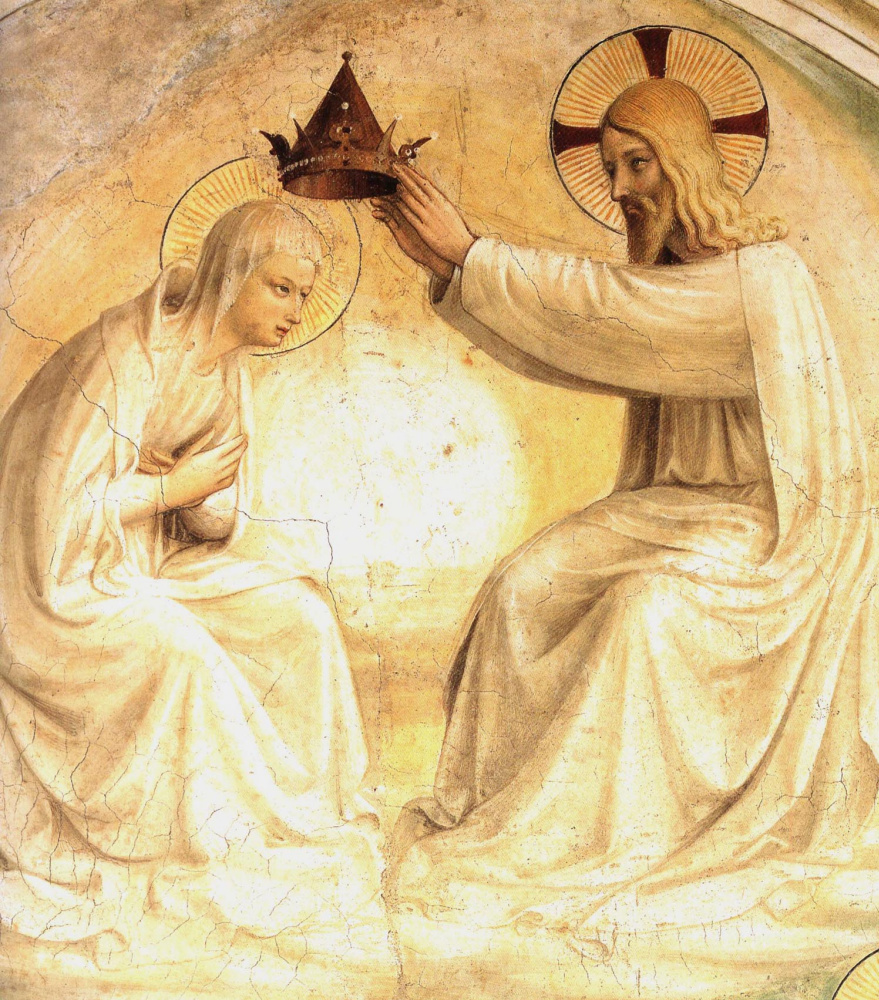 Фра Беато Анджелико. Коронование Марии. Фрагмент фрески монастыря Сан Марко, Флоренция