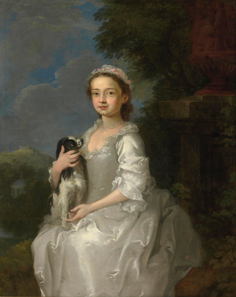 Уильям Хогарт. Портрет девушки с собакой