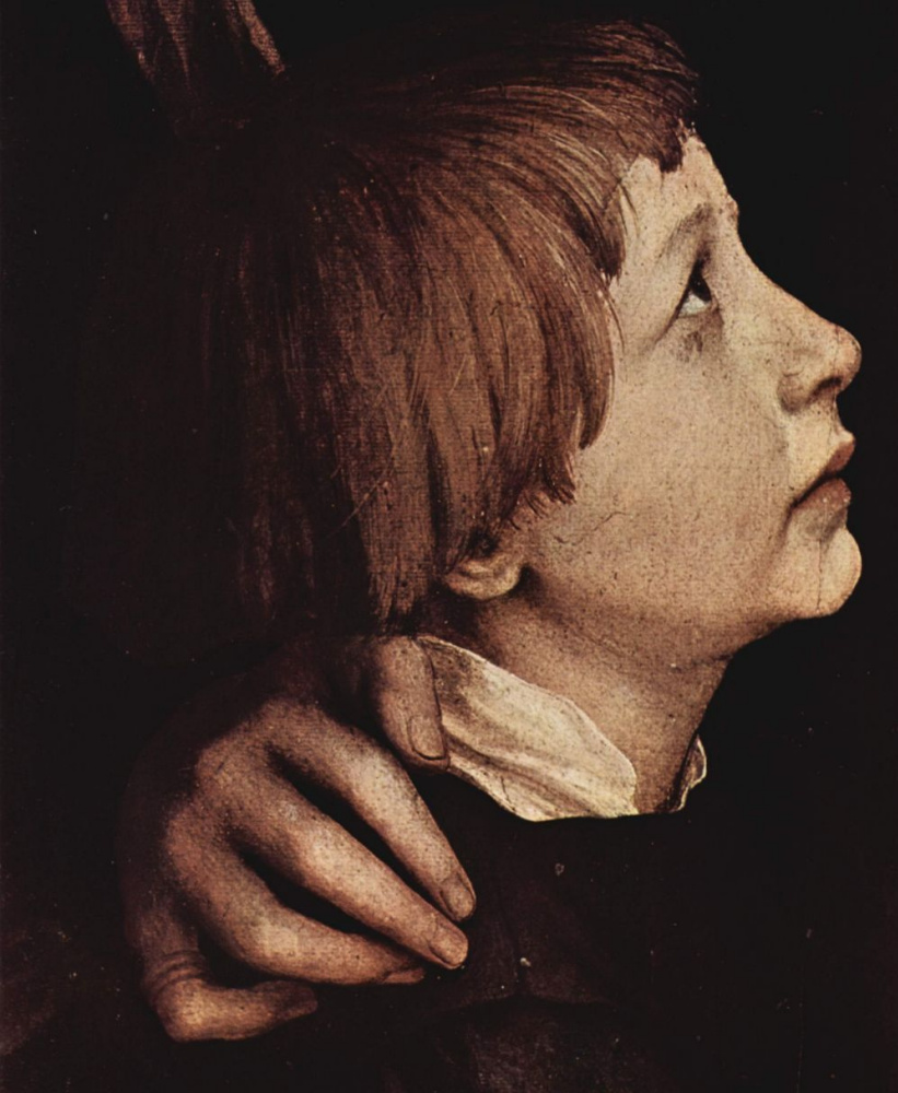 Ганс Гольбейн Младший. Портрет жены художника с двумя старшими детьми. Фрагмент