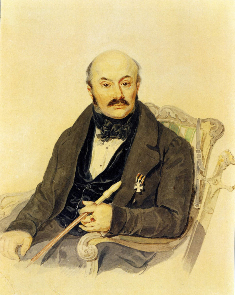 Петр Федорович Соколов. Портрет М.Ф. Орлова . Конец 1830-х - начало 1840-х