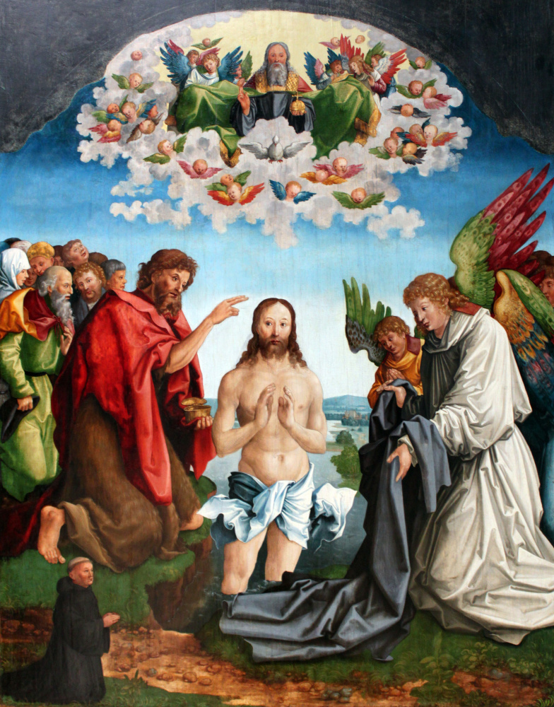 Вольф Траут. Крещение Иисуса Христа с портретом цистерцианского монаха-донатора