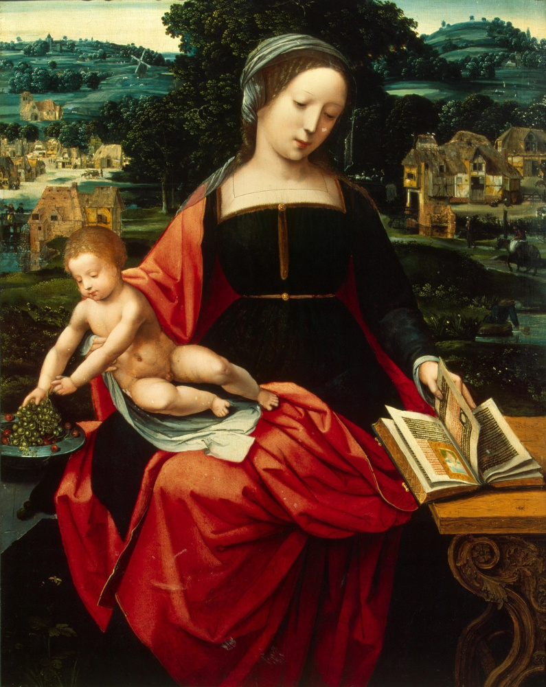 Неизвестный художник. Нидерландская школа. 1530-1540 Мадонна с Младенцем.