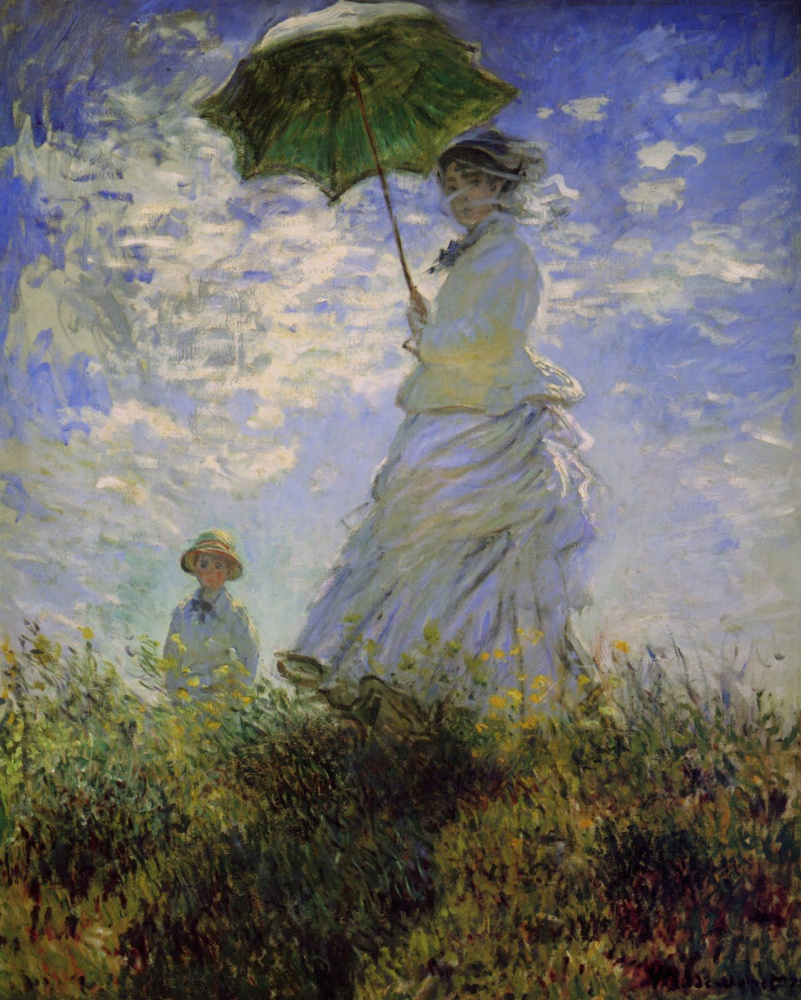 Клод Моне. Женщина с зонтиком (Камилла Моне и сын Жан)