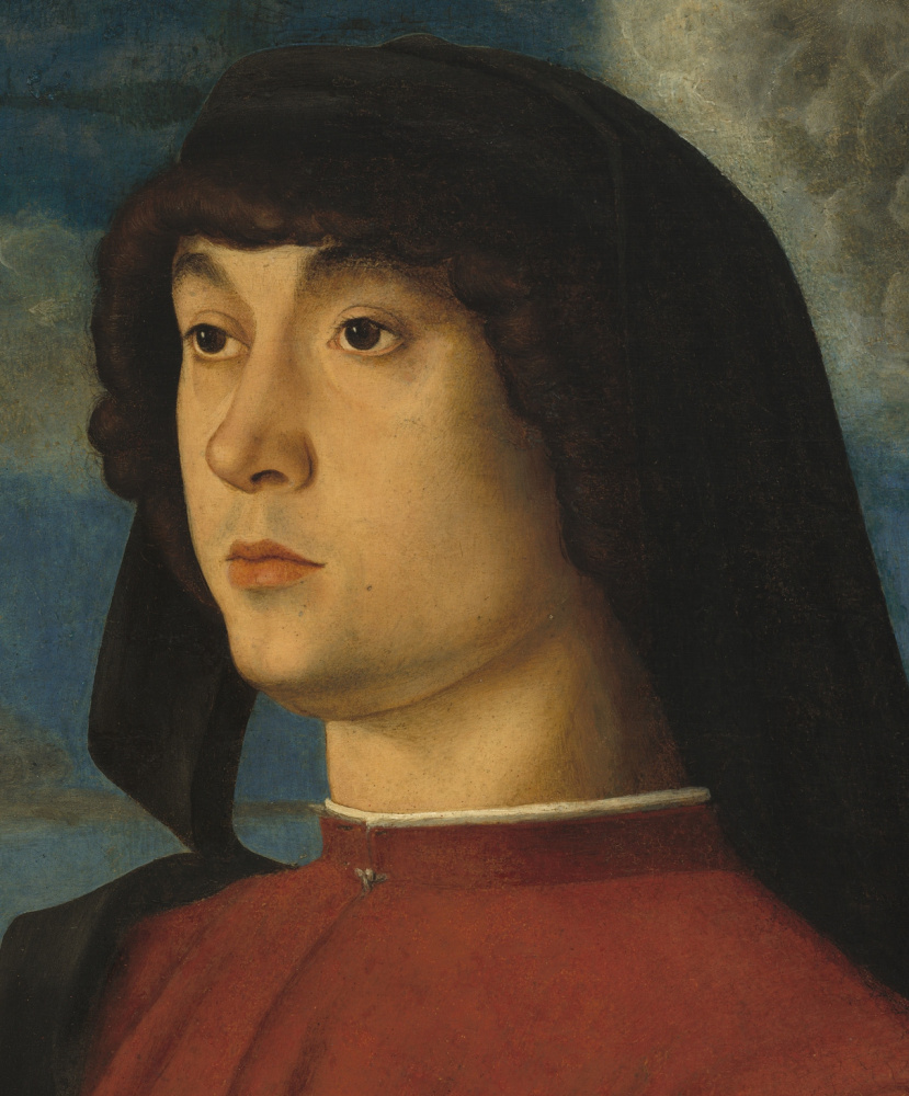 Джованни Беллини. Портрет молодого человека в красном. Фрагмент