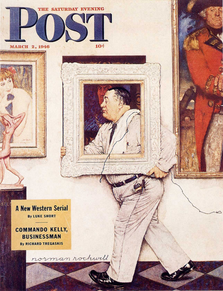 Норман Роквелл. Музейный работник. Обложка журнала "The Saturday Evening Post" (2 марта 1946 года)