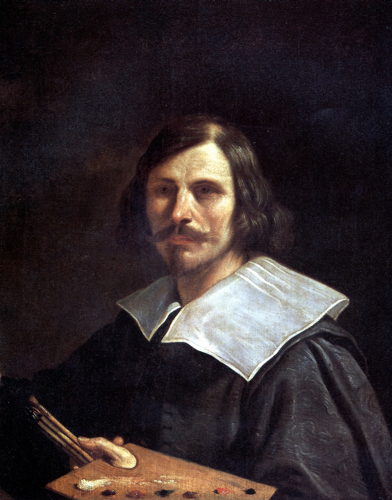 Джованни Франческо Гверчино. Портрет художника с палитрой