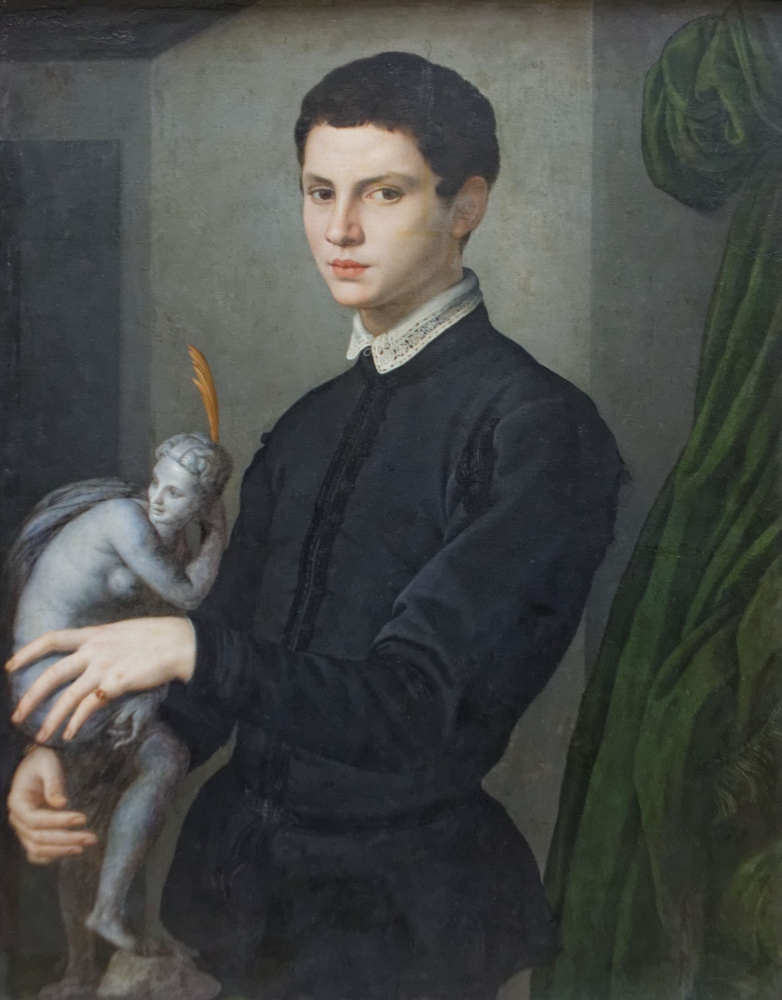 Аньоло Бронзино. Портрет мужчины, держащего статуэтку