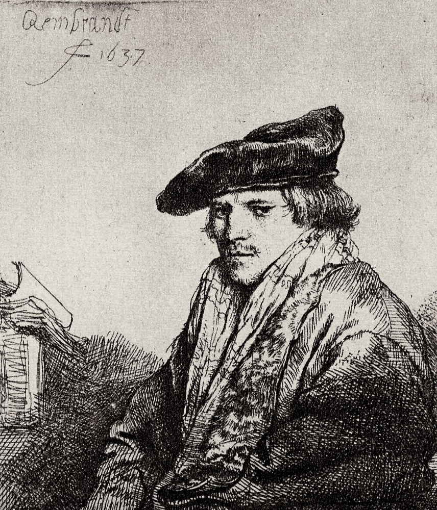 Рембрандт Харменс ван Рейн. Портрет задумавшегося молодого мужчины