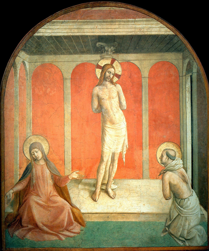 Фра Беато Анджелико. Бичевание Христа (Христос у столба). Фреска монастыря Сан Марко, Флоренция