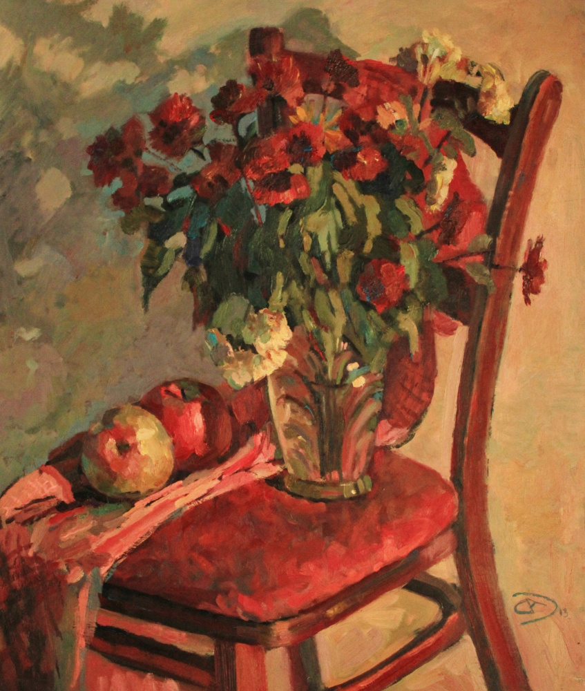 Александр Дмитриевич Свистунов. Цветы на стуле