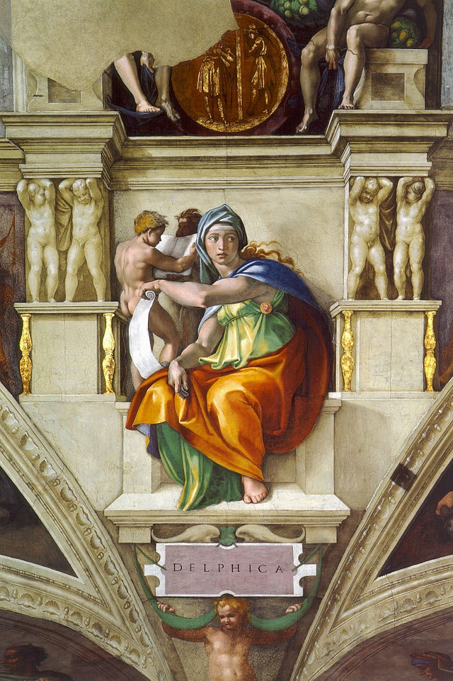Микеланджело Буонарроти. Дельфийская сивилла. Фрагмент росписи потолка Сикстинской капеллы