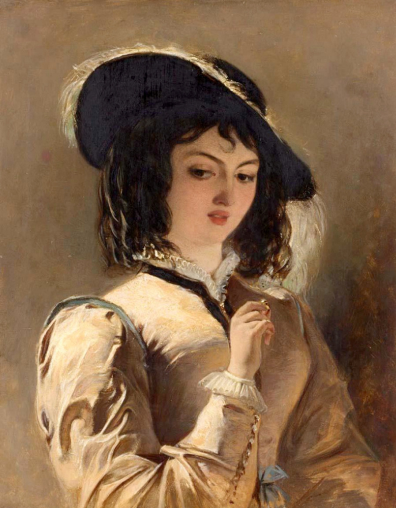 Ульям Пауэл Фрайт Великобритания 1819-1909. Портрет дамы.    Частное собрание