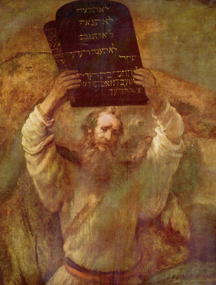 Рембрандт Харменс ван Рейн. Моисей разбивает скрижали завета