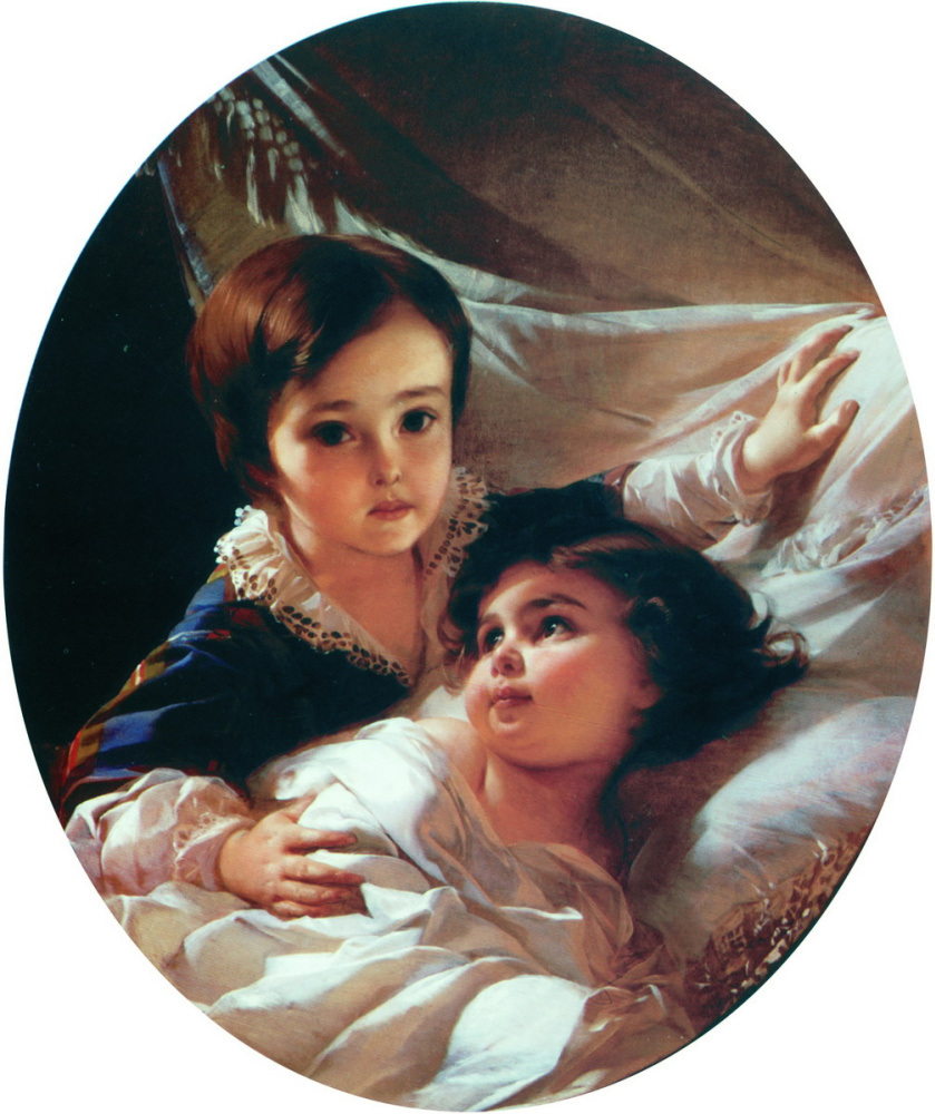 Иван Кузьмич Макаров. Портрет двух детей (из семьи Толстых). 1854