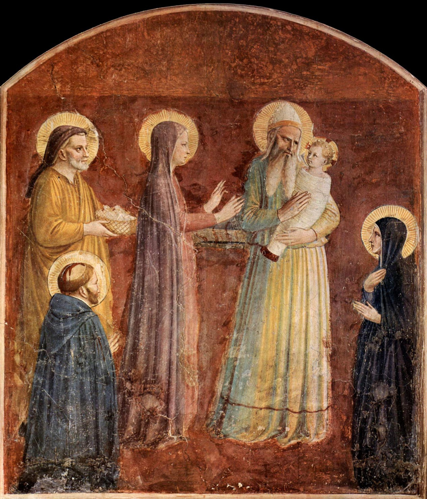Фра Беато Анджелико. Принесение во храм. Фреска монастыря Сан Марко, Флоренция