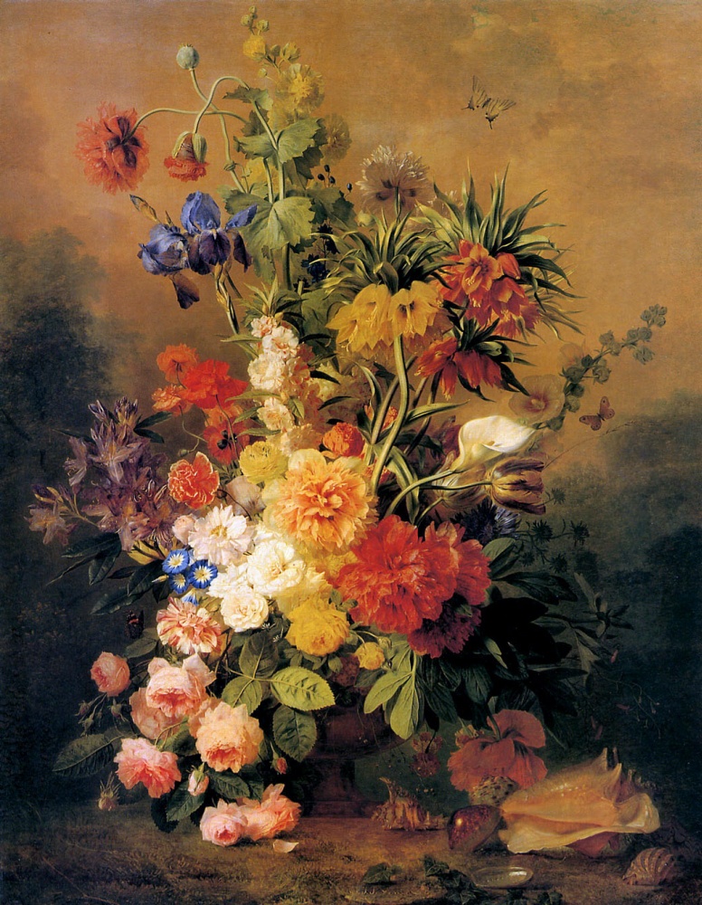 Анри ван Ос-Делез. Яркий цветочный натюрморт