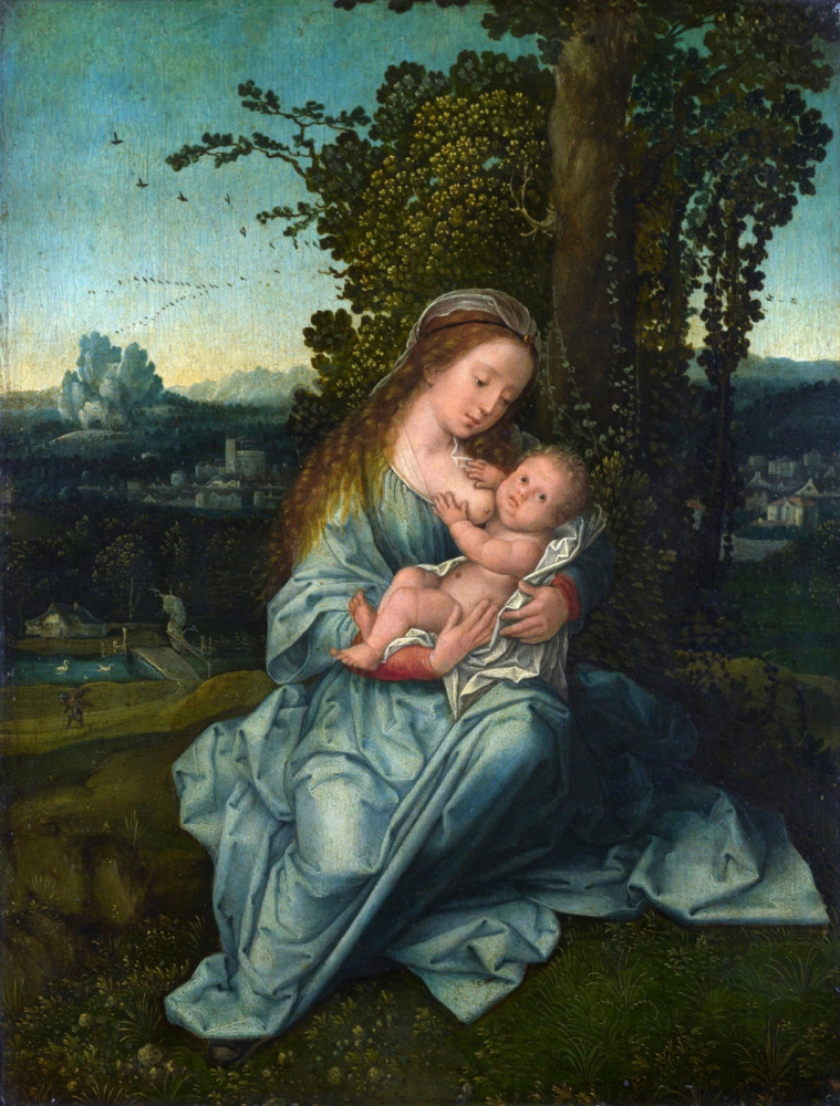 Бернарт ван Орлей. Мадонна с младенцем в пейзаже