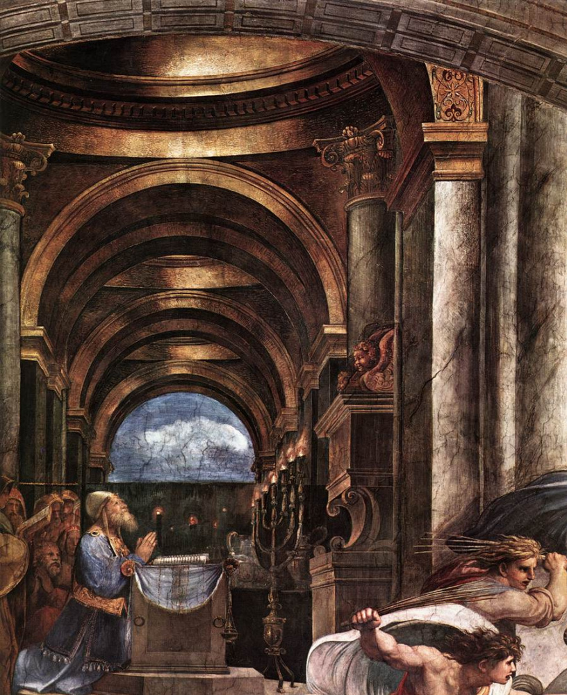 Рафаэль Санти. Станца д’Элиодоро. Фреска "Изгнание Элиодора из храма". Фрагмент