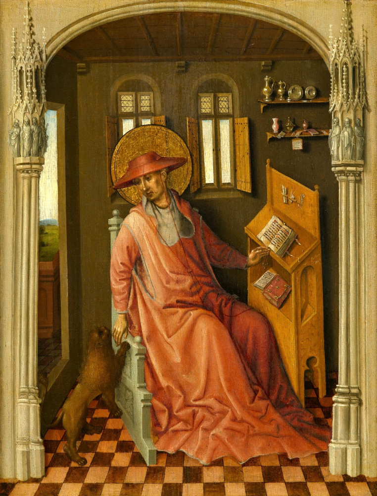 Стефан Лохнер. Святой Иероним в келье. Около 1440