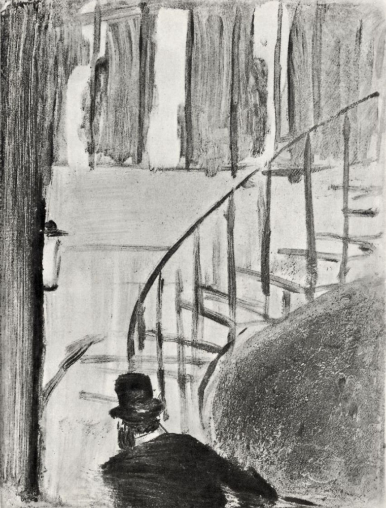 Эдгар Дега. Людовик Галеви, поднимающийся по лестнице