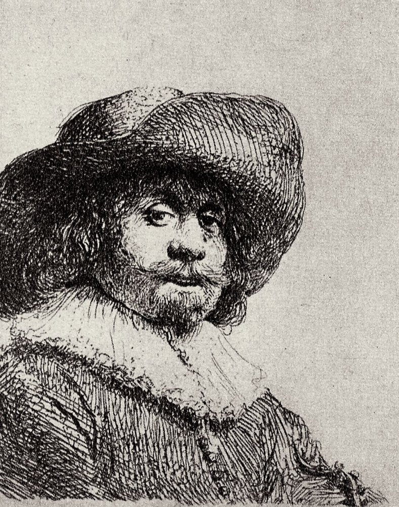 Рембрандт Харменс ван Рейн. Портрет мужчины в широкополой шляпе