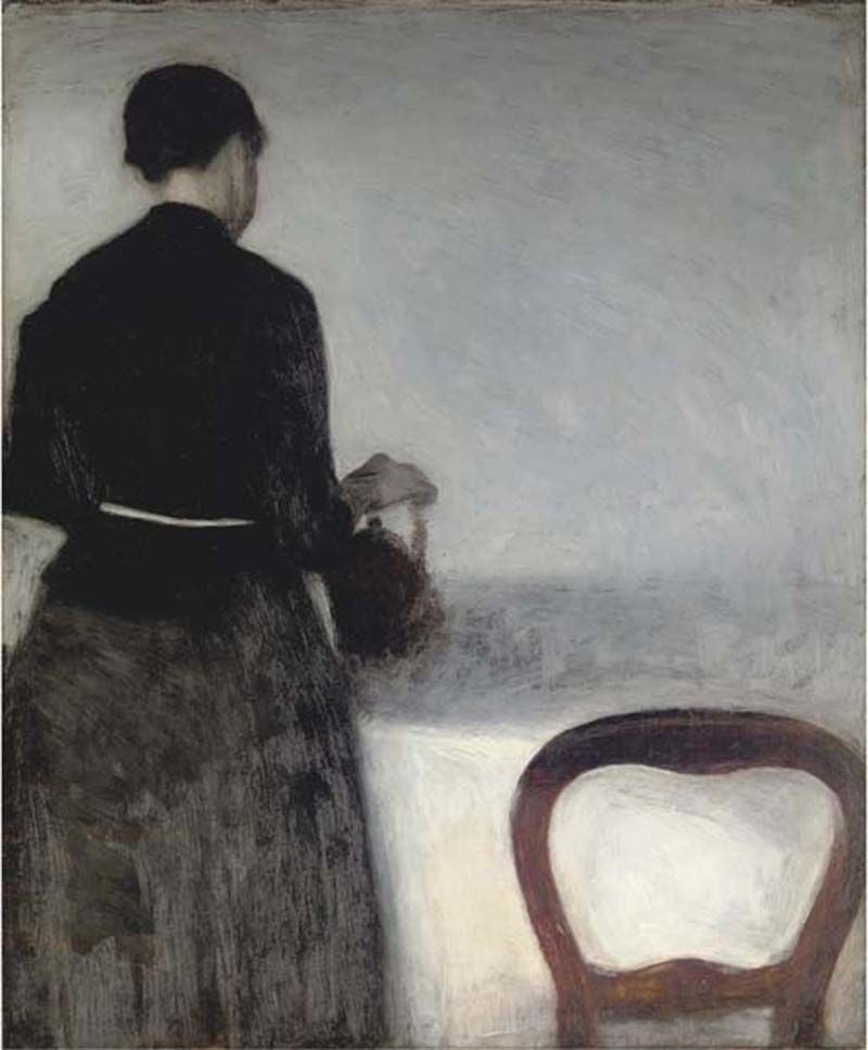Вильгельм Хаммерсхёй. Молодая женщина, наливающая чай (Портрет сестры художника)