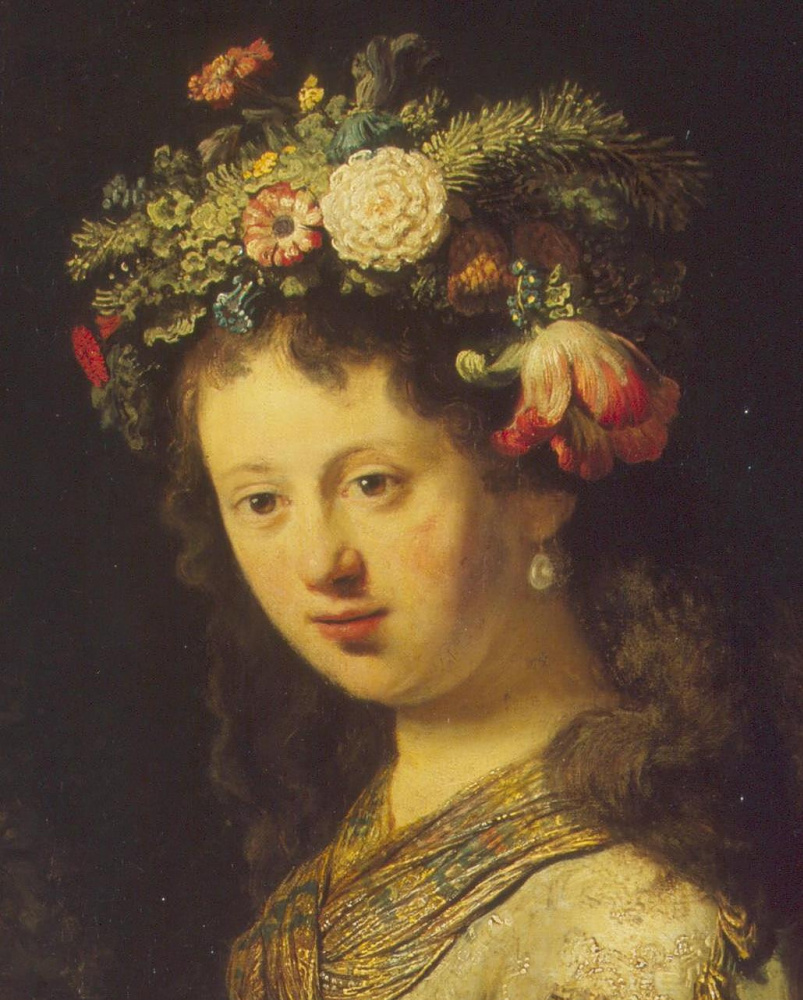 Рембрандт Харменс ван Рейн. Флора, фрагмент (портрет Саскии)