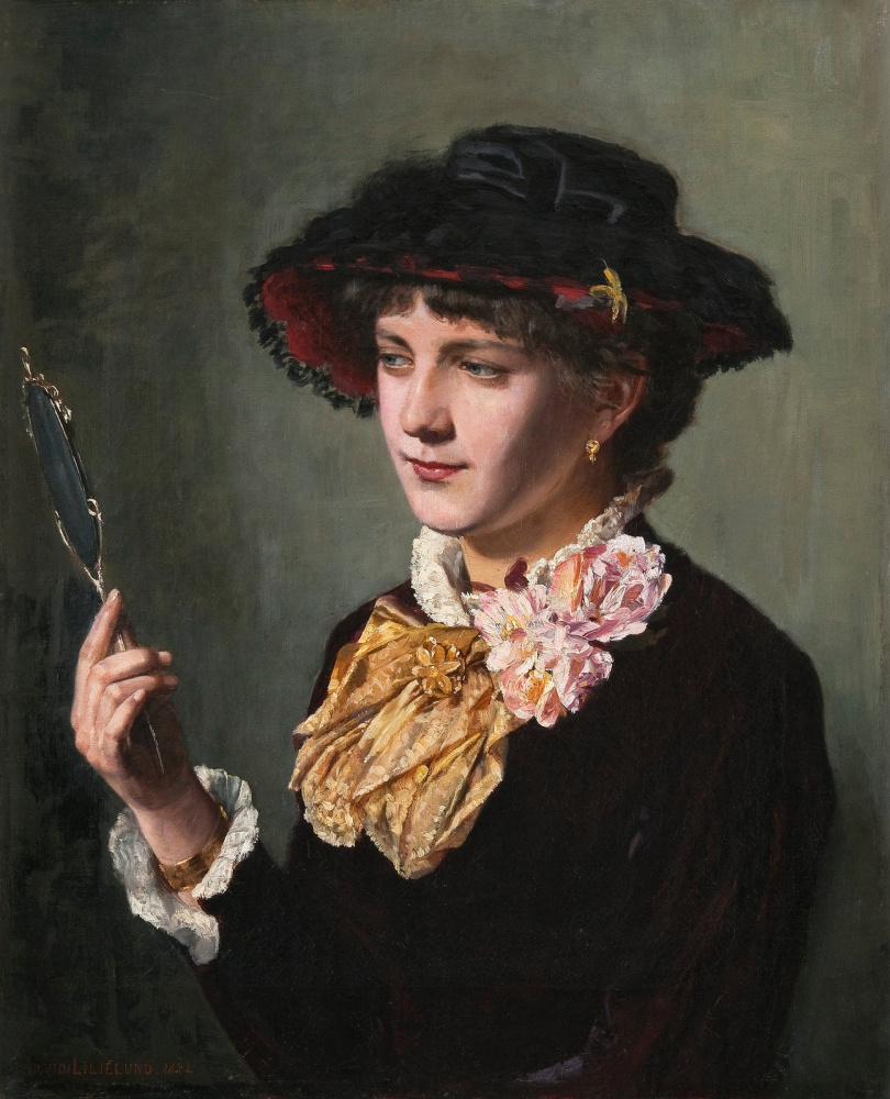 Альберт Густав Аристид Эдельфельт. Женщина с зеркалом. 1882