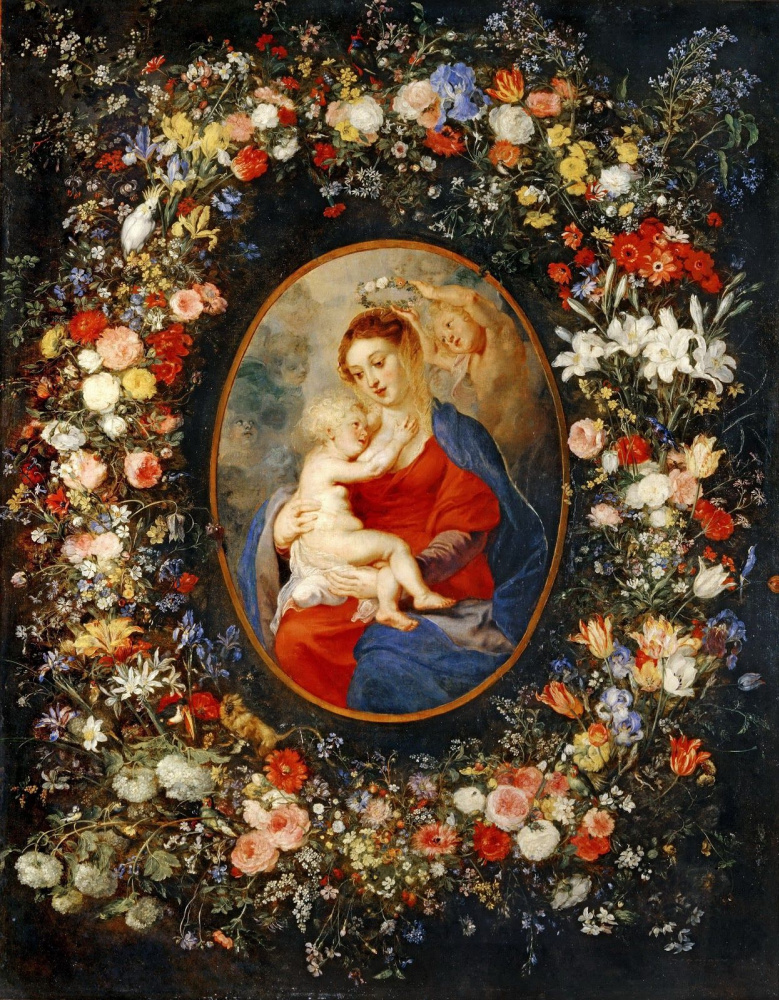Питер Пауль Рубенс. Мадонна с Младенцем в цветочной гирлянде