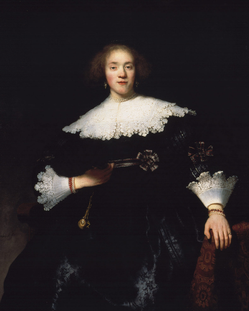 Рембрандт Харменс ван Рейн. Портрет молодой женщины с веером