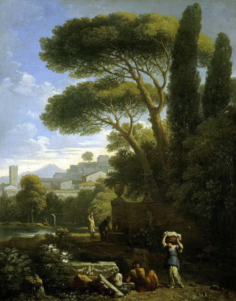 Ян Франс ван Блумен. Пейзаж с фонтаном