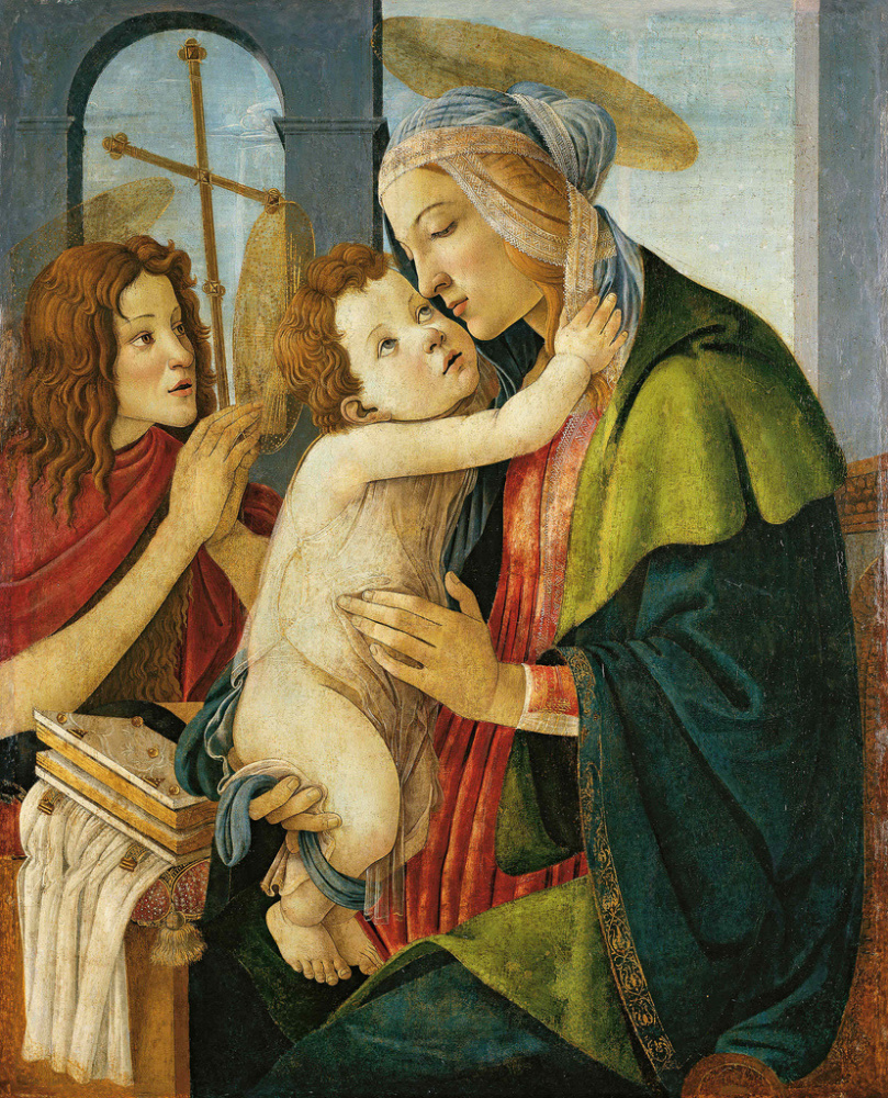 Сандро Боттичелли. Мадонна с младенцем и юным Иоанном Крестителем