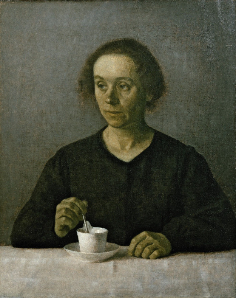 Вильгельм Хаммерсхёй. Портрет Иды Хаммерсхёй с чашкой чая