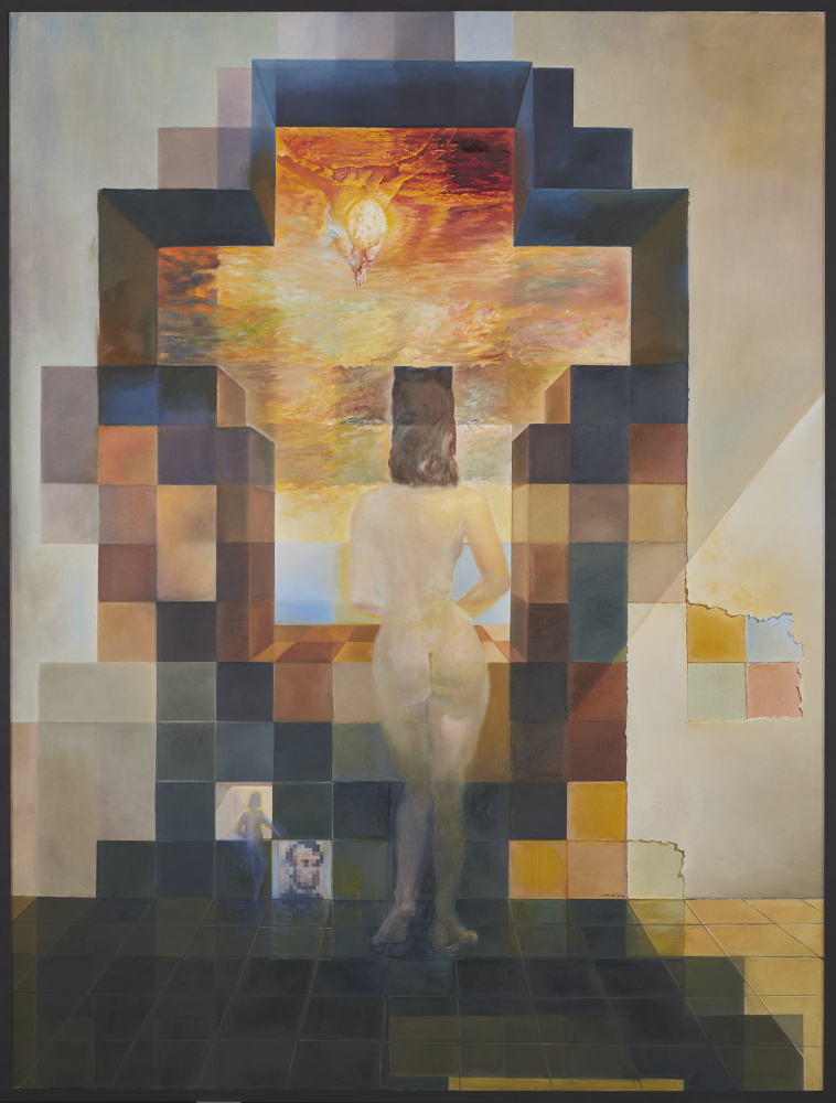 A gala contemplating the Mediterranean Sea, which from 20 meters is transformed into a portrait of Abraham Lincoln. Tribute to Rothko (second version) Salvador Dali 1976, 252×191.8 cm
