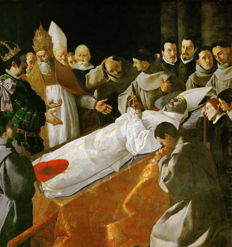 Франсиско де Сурбаран. Погребение святого Бонавентуры в присутствии папы Григория X и короля Арагона Хайме I
