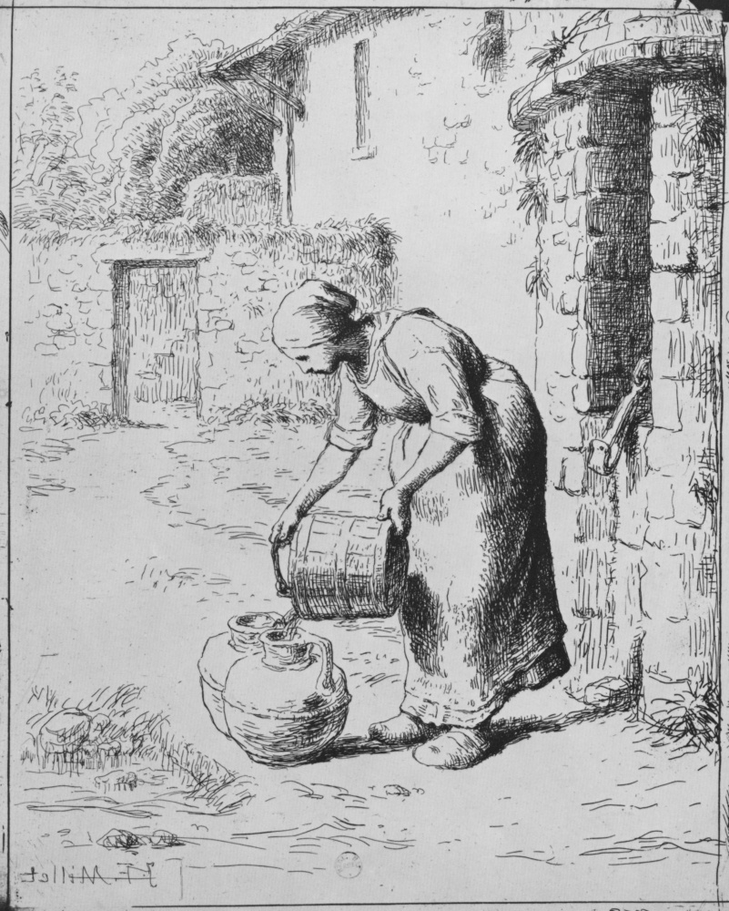 Жан-Франсуа Милле. Женщина, наливающая воду из ведра