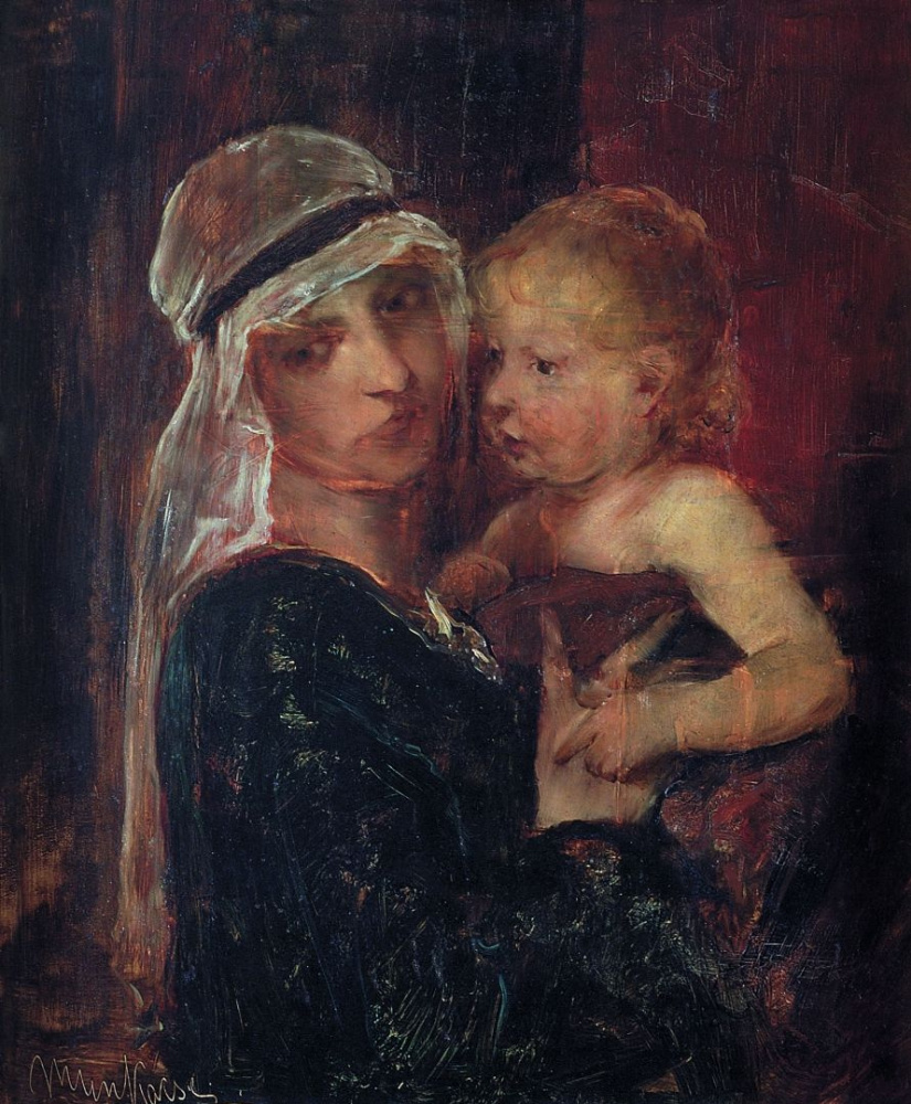 Михай Либ Мункачи. Женщина с ребенком. Эскиз для картины "Христос перед Пилатом"