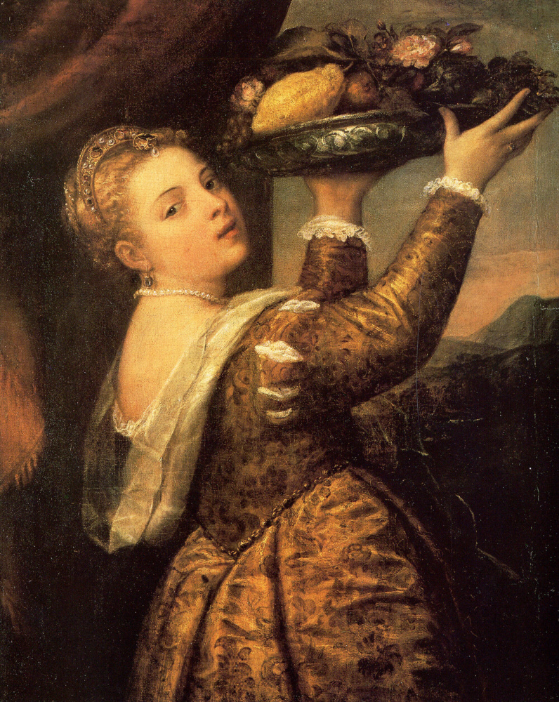 Тициан Вечеллио. Девушка с корзиной фруктов (Дочь художника Лавиния)