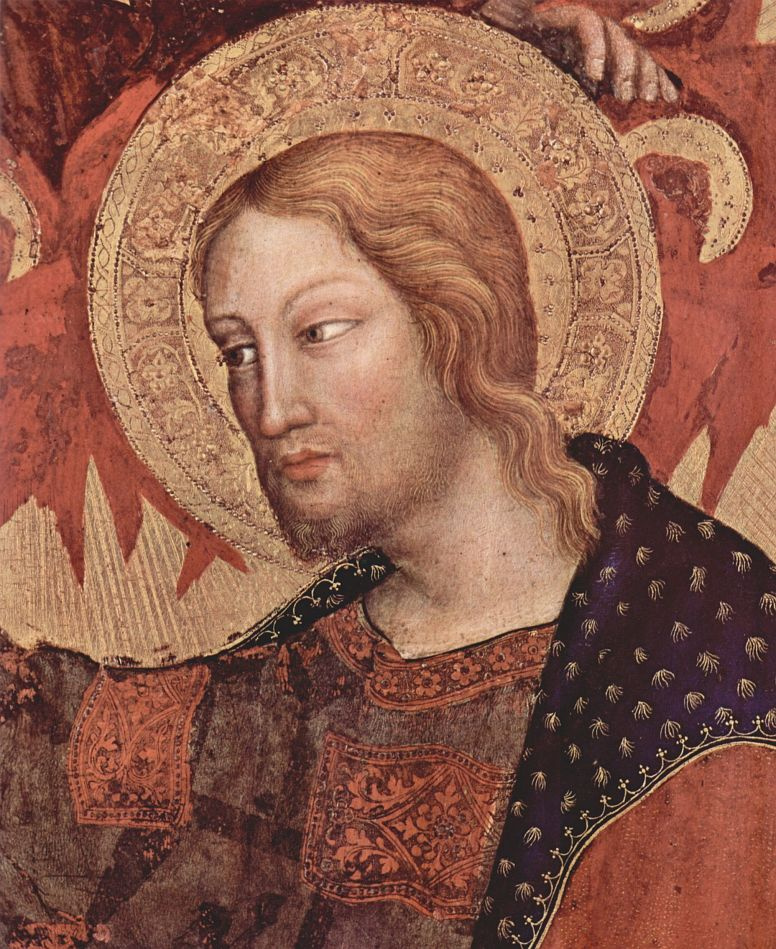 Джентиле да Фабриано. Коронование Марии, центральная часть, сцена: Коронование Марии, деталь: Христос