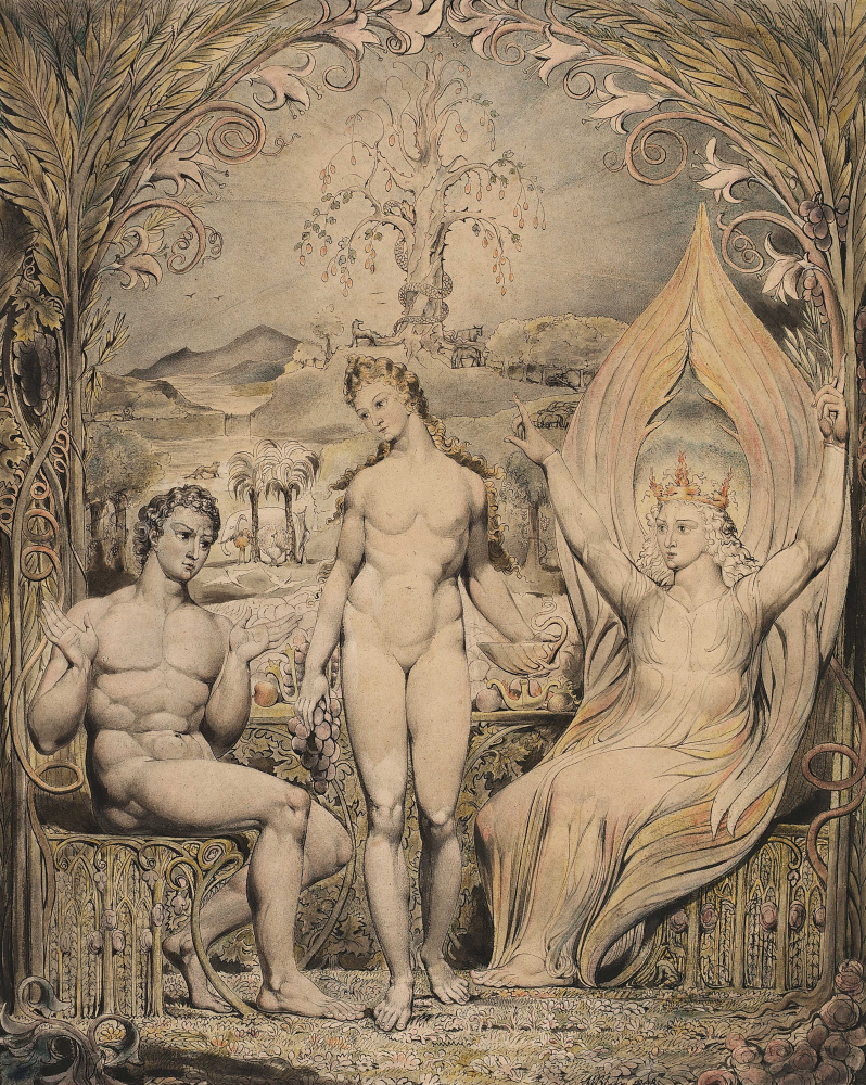 Уильям Блейк. Рафаил предупреждает Адама и Еву. Иллюстрации к поэме Мильтона "Потерянный рай"