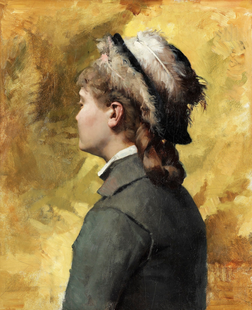 Альберт Густав Аристид Эдельфельт. Молодая женщина в сером. 1878