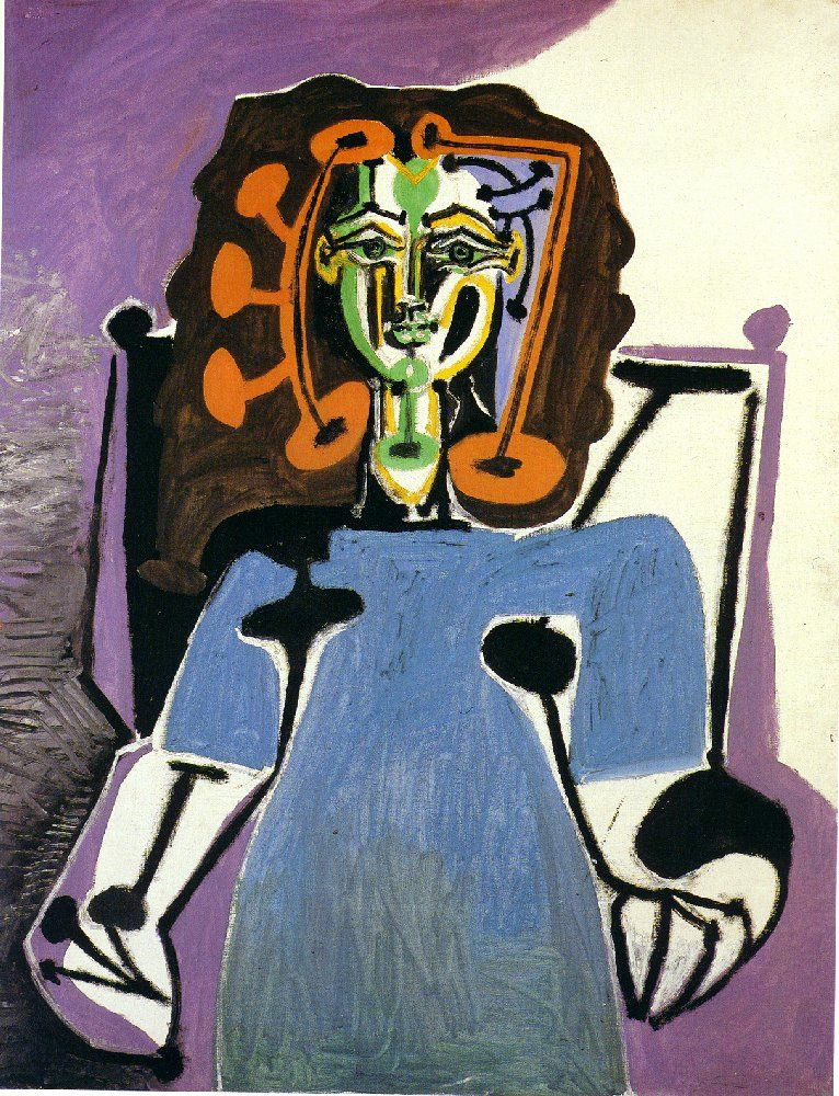 Пабло Пикассо. Франсуаза Жило в голубом платье