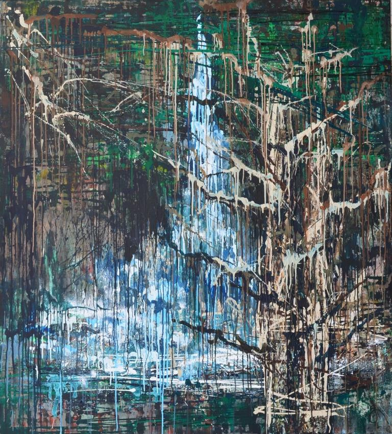 Таня Василенко. "Дождливая музыка леса". Акрил. Холст. Rainy music of forest. Acrylic on Canvas.