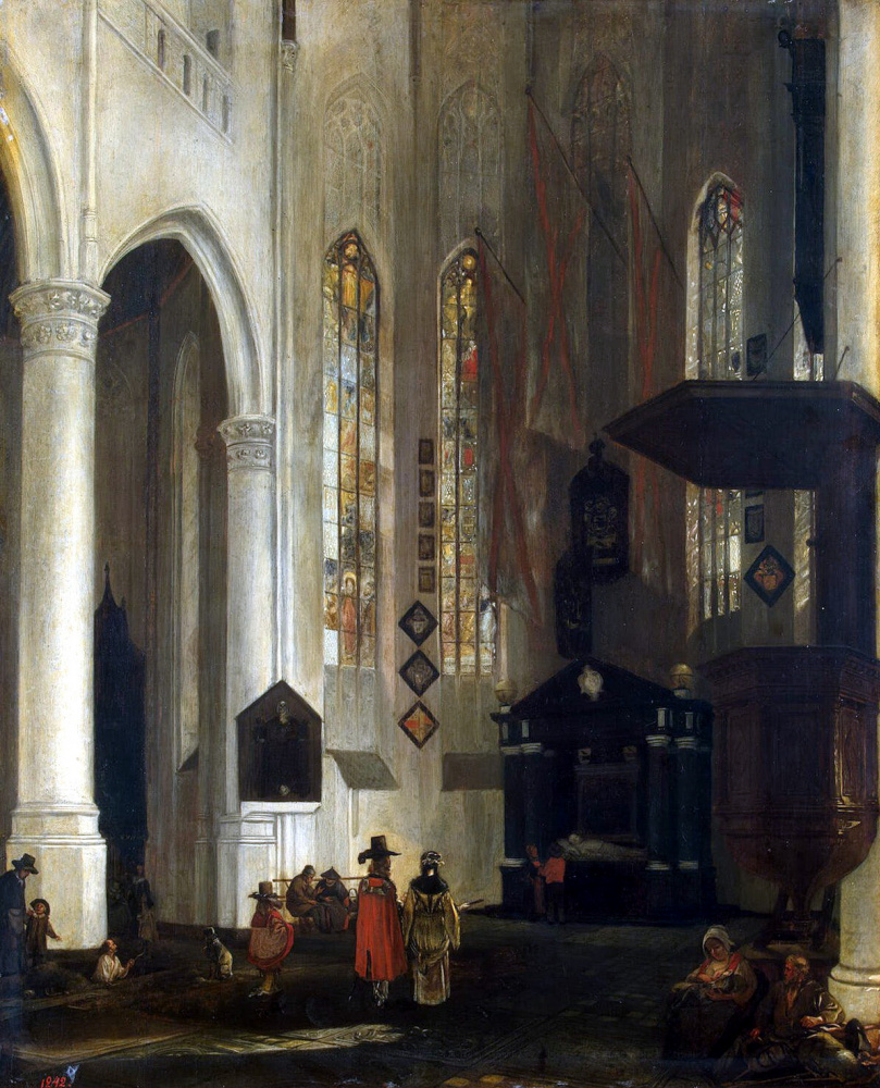 Эмануэль де Витте. Внутренний вид Старой церкви в Делфте
