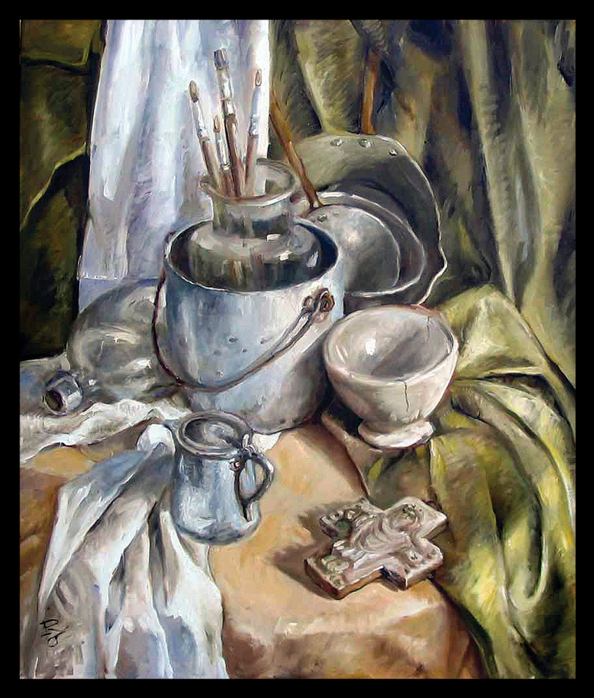 Olga Ray. Натюрморт с алюминиевой посудой