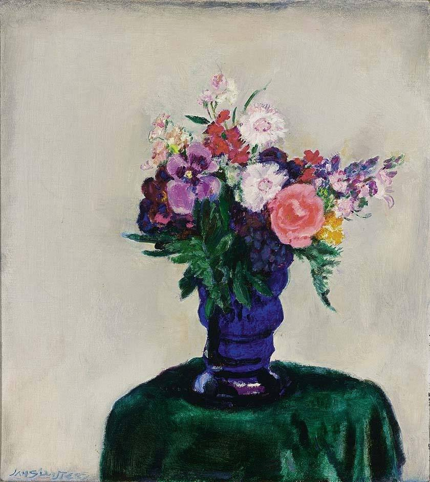 Ян Слёйтерс. Голубая ваза с цветами